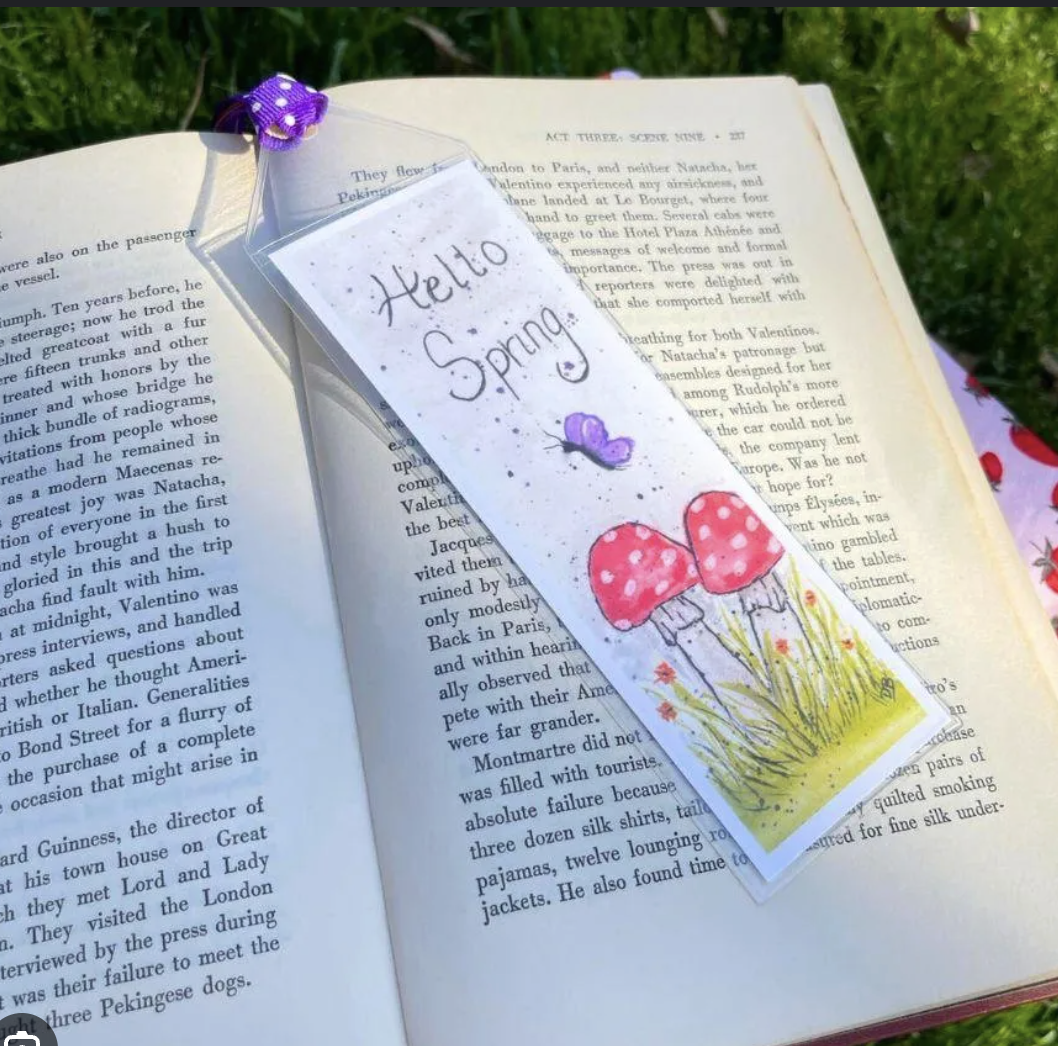 Clipart of a bookmark with a QR code